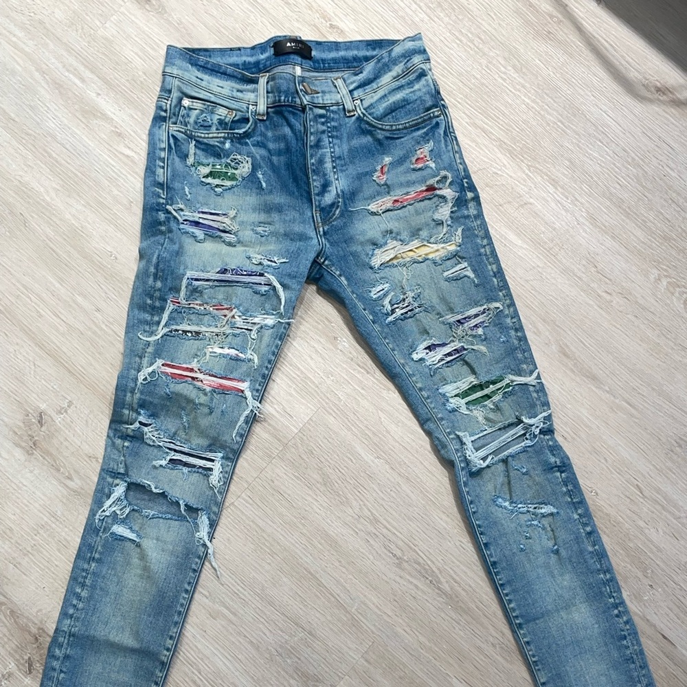Mike Amiri Rainbow Patch Denim
